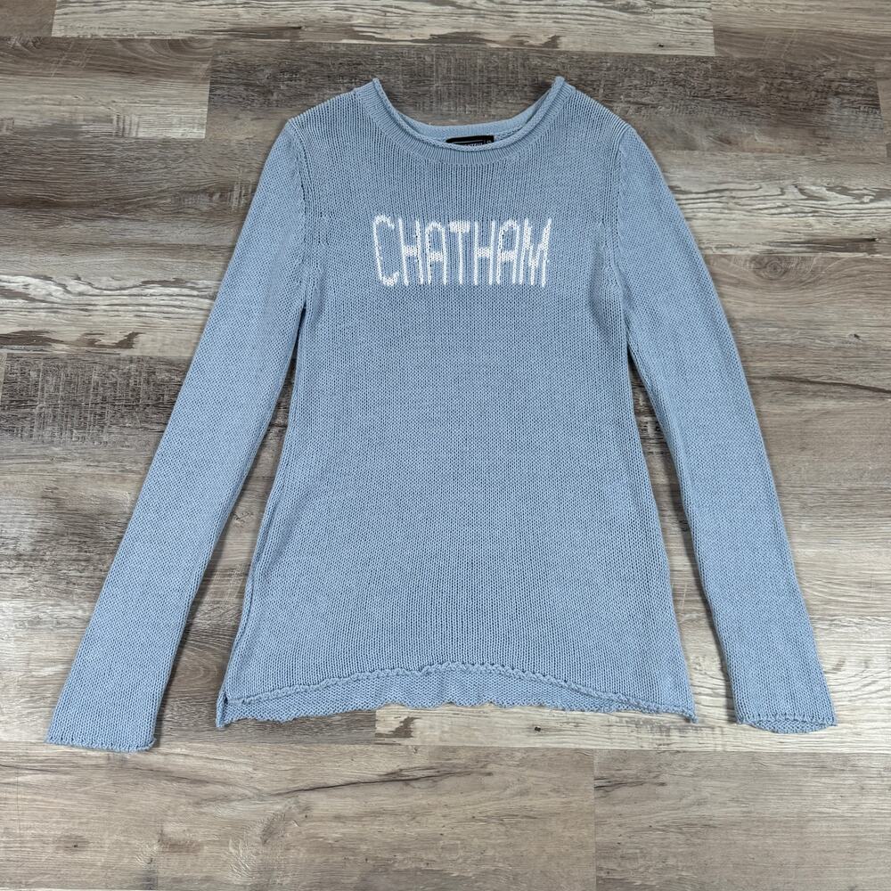 Cape Cod Chatham Light Blue Cotton Knit Sweater Coastal Minimalist Preppy Y2K XL